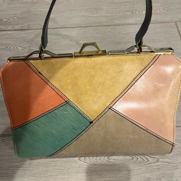 1960s Women's Pastel Color bloc Bag - Picture 3 of 15